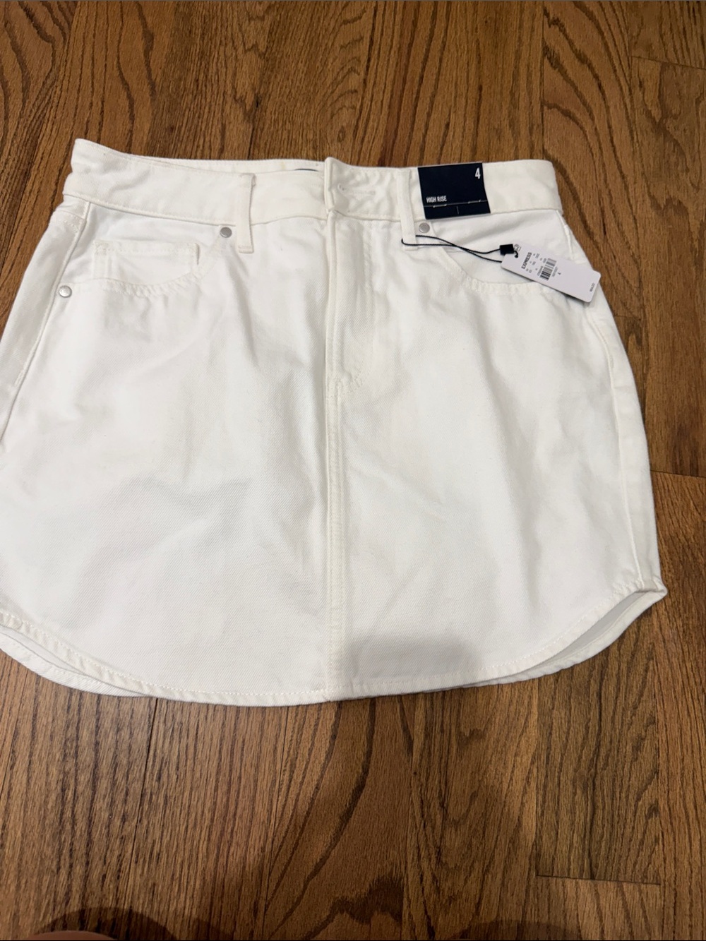 Express White Denim Mini Skirt